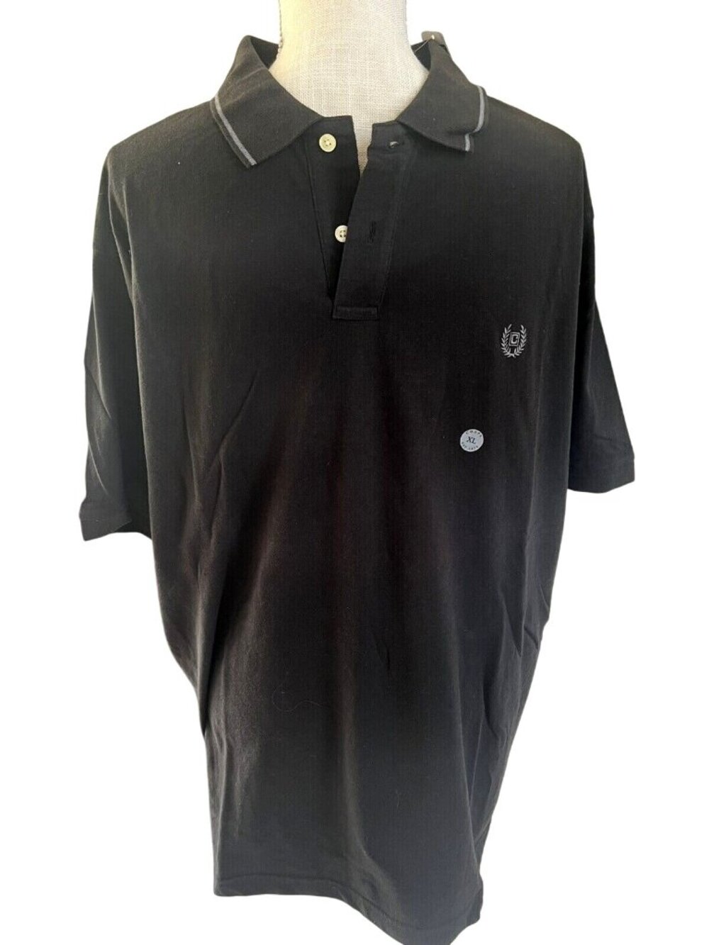 NWT Chaps Black Polo Shirt Mens Cotton Blend Classic Fit XL
